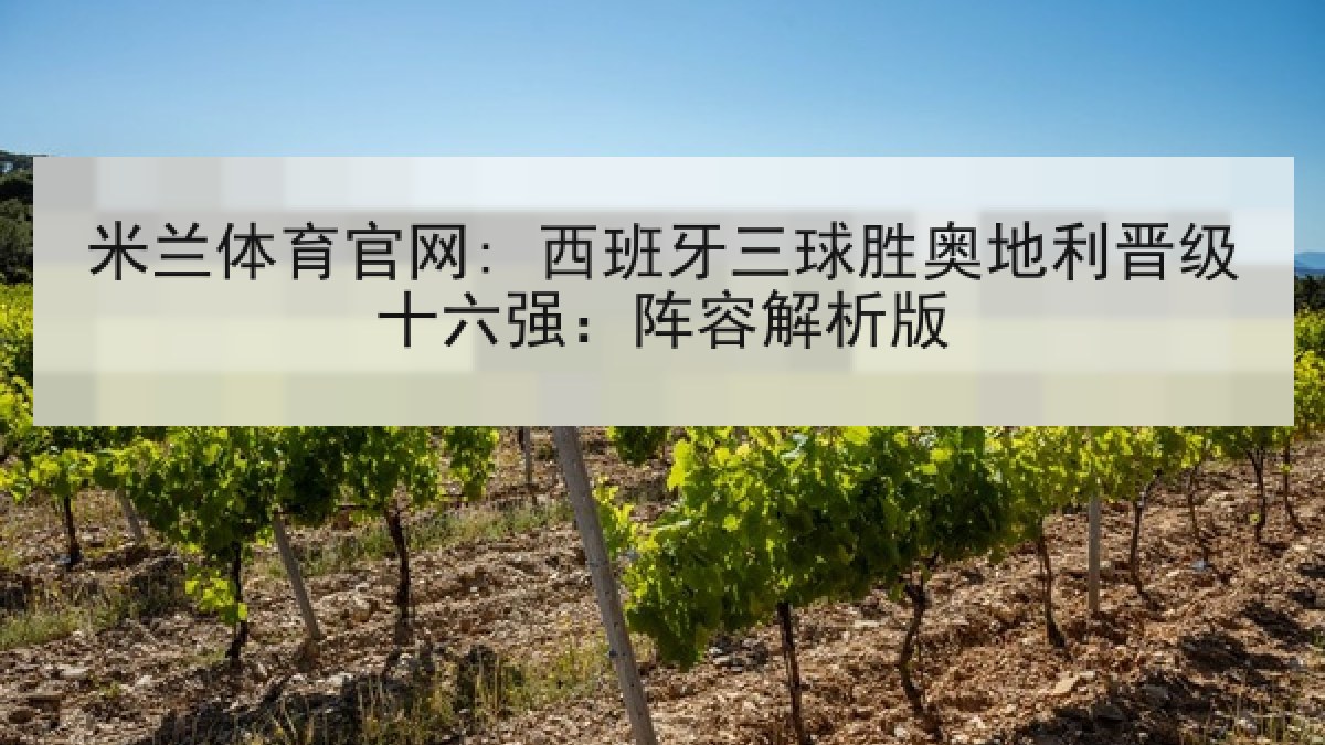 米兰体育官网: 西班牙三球胜奥地利晋级十六强:阵容解析版 米兰体育官网: 西班牙三球胜奥地利晋级十六强:阵容解析版